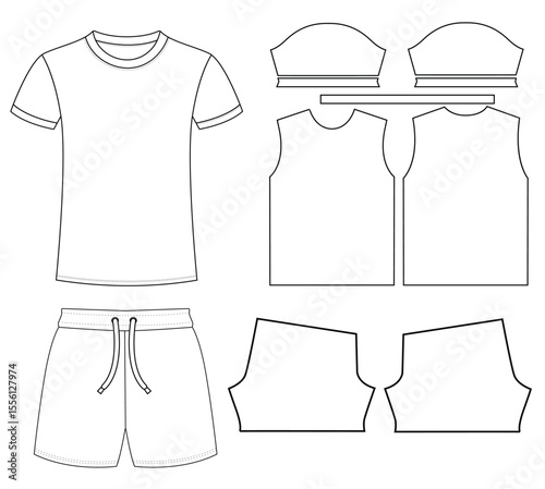 Sports jersey t-shirt vector design template front and back vector template