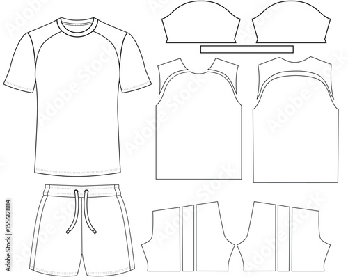 Sports jersey t-shirt vector design template front and back vector template