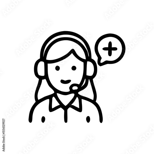 Friendly female customer service representative wearing a headset, offering assistance and positive support.