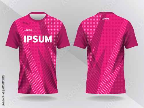 abstract pink background and pattern for sport jersey design and mockup. front and back view template