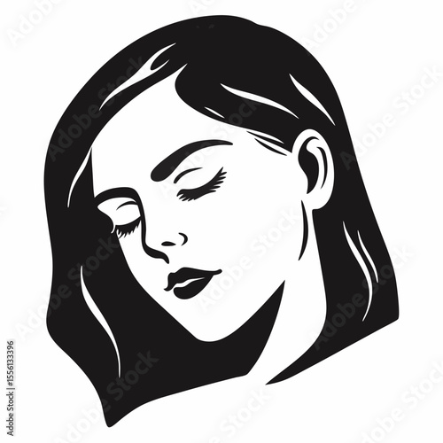 Portrait illustration of a young woman in artistic style