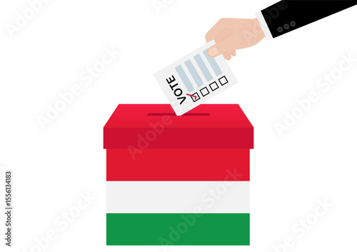Election in Hungary. Election Concept. Vector Illustration.