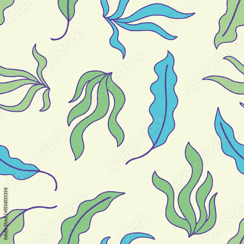 Vector Kelp Pattern Repeat Seamless for Wallpaper Background Cover Packaging