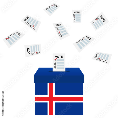 Election in Iceland. Election Concept. Vector Illustration.