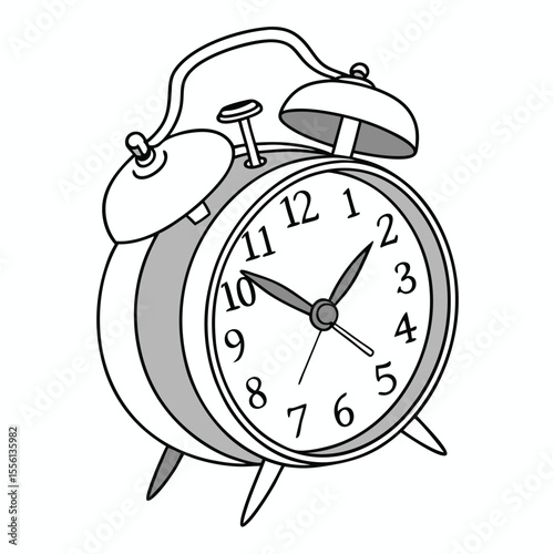 Simple alarm clock on white, reliable for kitchen timing, essential for cooking and baking.