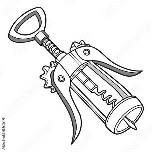 Handheld bottle opener on white, simple tool for drinks, essential for home and bar.