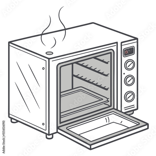 Commercial combi oven on white, combining steam and convection, versatile for professional kitchens.