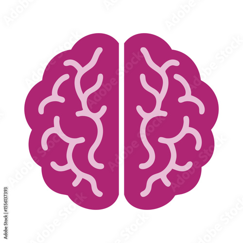 Left Right Human Brain Pink Icon
