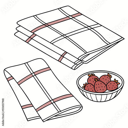 Stack of colorful dish cloths on white, absorbent and soft, essential for kitchen cleaning.