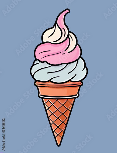 ice cream cone isolated cartoon vector illustration