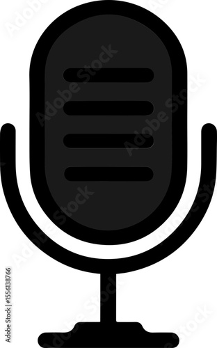 Retro Microphone Icon for Podcast or Audio Recording
