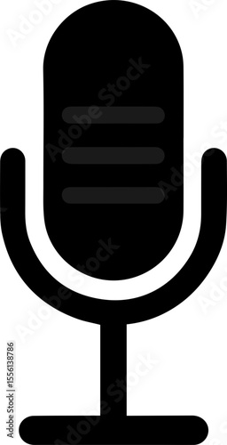 Retro Microphone Icon for Podcast or Audio Recording