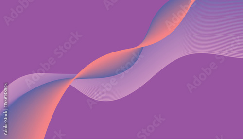 Abstract Intertwining Wave Flow with Gradient Ribbons