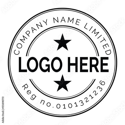Modern company logo design with a classic seal or stamp aesthetic
