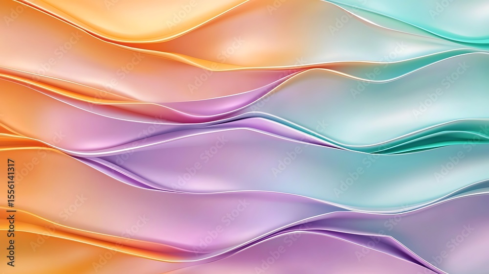 Obraz premium Soft Flowing Fabric Waves in Pastel Colors with Gradient Shades for Elegant Background Design and Creative Projects