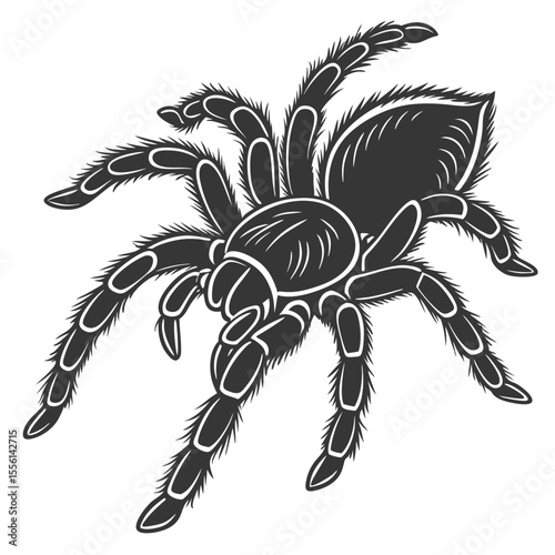 Tarantula spider silhouette vector illustration