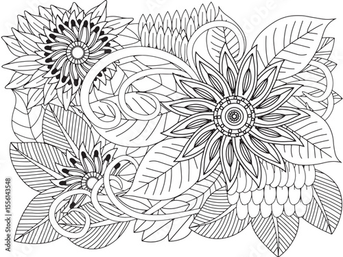 Flowers Coloring Pages For Adultes