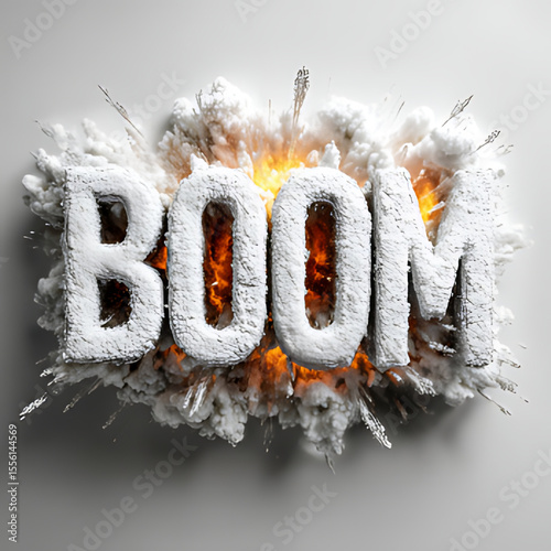The word boom white and transparent background