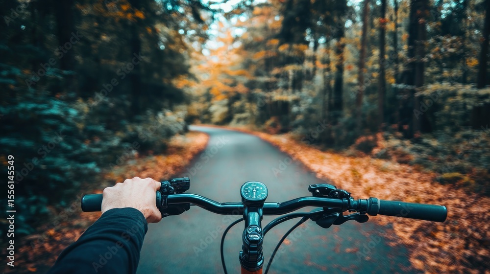 Autumn forest bike ride Autumn forest bike ride