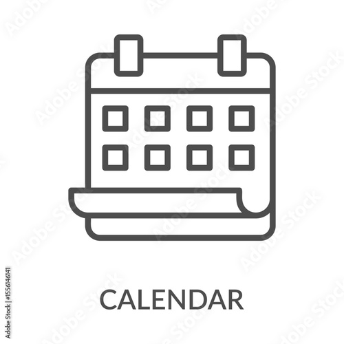 Calendar Icon Line Style. Design Vector Illustration
