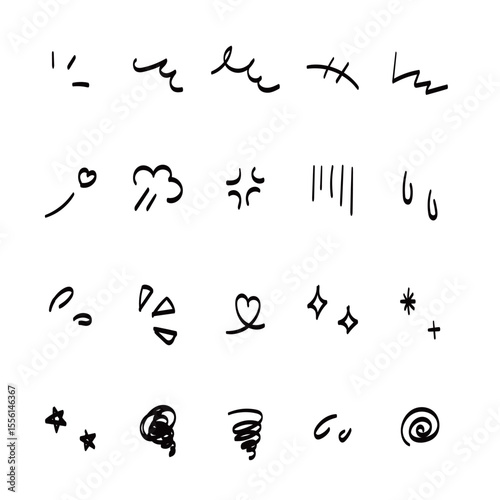 シンプルな手描き感情のセット
