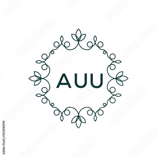 AUU Letter Initial Logo Design Template Vector Illustration