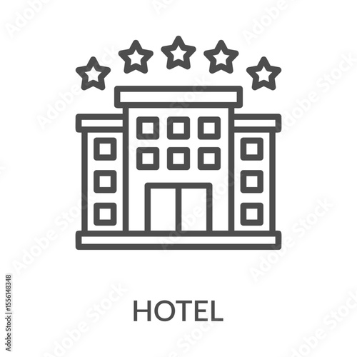 Hotel Icon Line Style. Design Vector Illustration