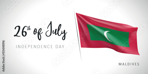Maldives independence day vector banner, greeting card.