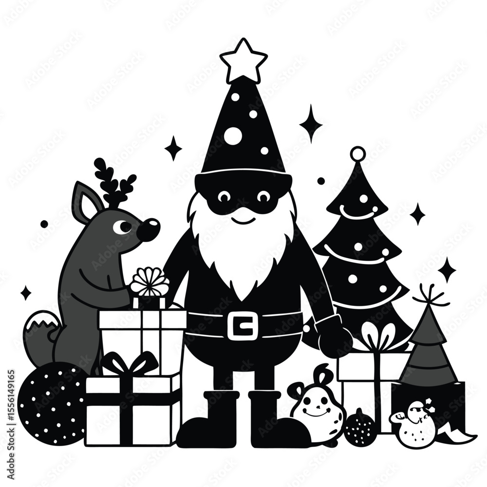 Fototapeta premium A drawing of a Santa vector illustration