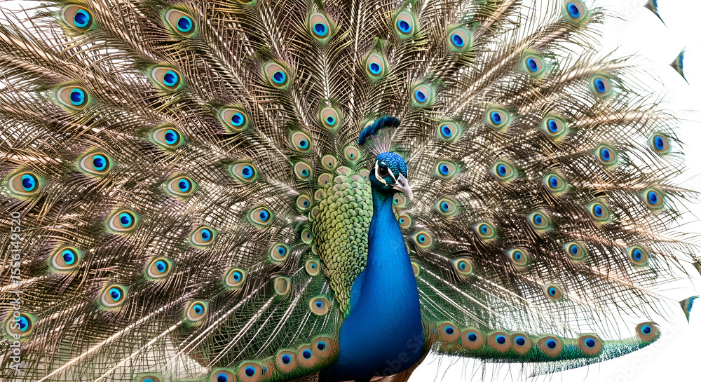 Fototapeta premium peacock isolated on white background