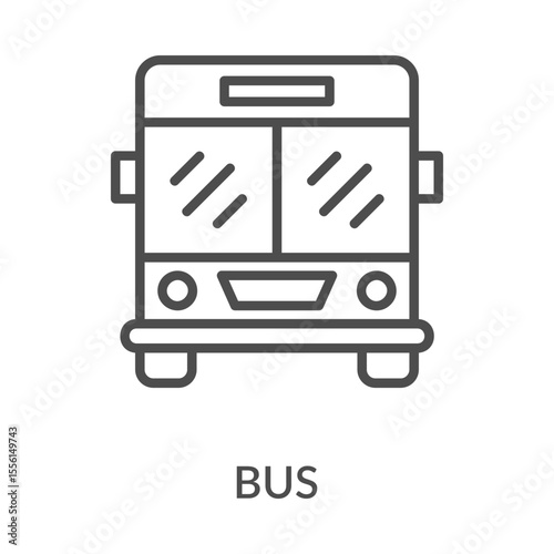 Bus Icon Line Style. Design Vector Illustration