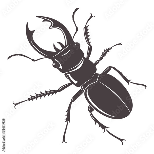 Stag beetle silhouette
