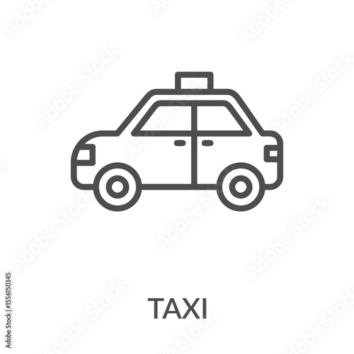 Taxi Icon Line Style. Design Vector Illustration