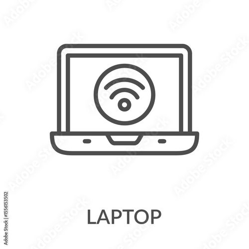 Laptop Icon Line Style. Design Vector Illustration