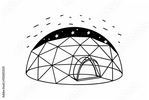 Crystalline Space Habitat with Layered Design A Futuristic Architectural Concept Illustration Detailed