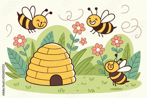 Happy Hive: Friendly Flying Bees Collection