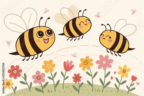 Kind-Eyed Bees: Happy Flying Friends