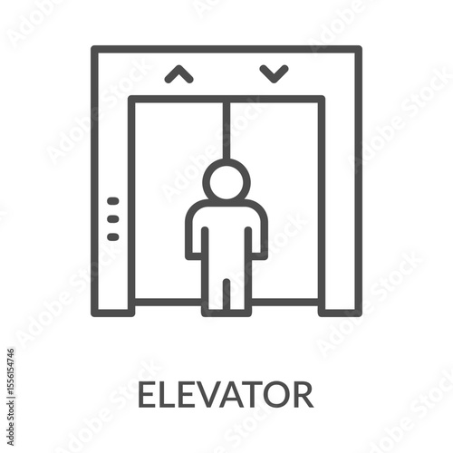 Elevator Icon Line Style. Design Vector Illustration