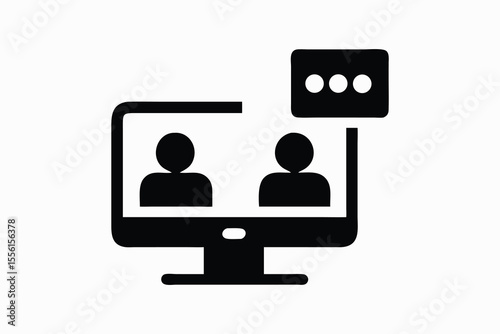 Modern Online Video Conference: Two Colleagues Collaborate Digitally, Communicating via Instant Messaging.