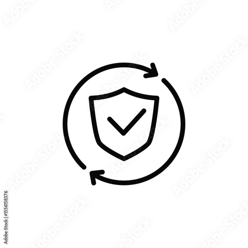 shield and recycle outline icon symbol vector design good for web or mobile app