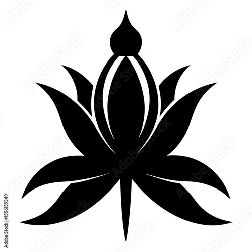 crown imperial flower silhouette on-white-backgro