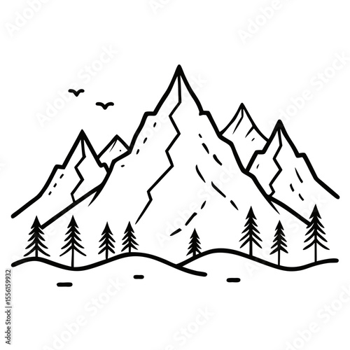 vector illustration of a mountain landscape
