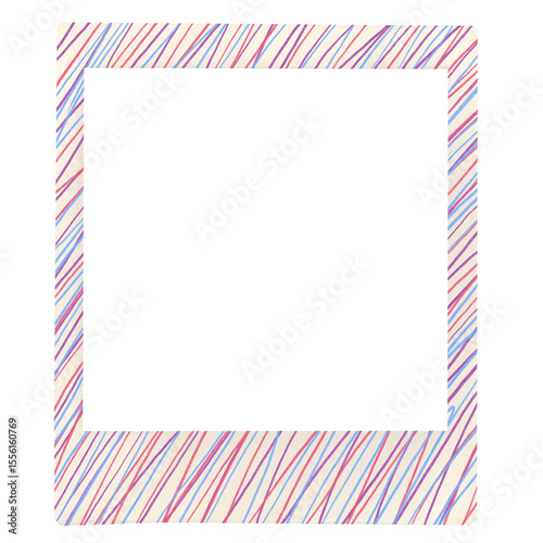Square photo frame Polaroid with diagonal lines