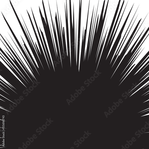Comic book White radial rays, manga or anime speed lines, zoom and motion effects. Cartoon action background. Pop art style elements. Vector illustration	