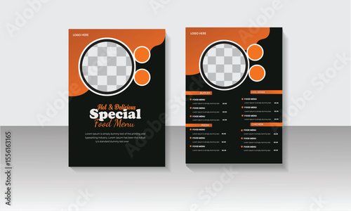 Modern clean clear Restaurant flyer template or food flyer design with best design organic shape restaurant food flyer design