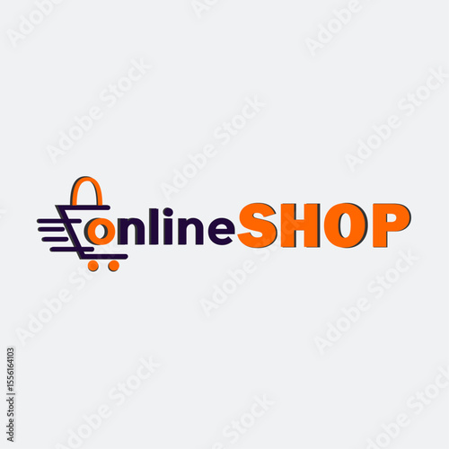Speed Shopping Logo | Online Shop Fast Delivery Symbol