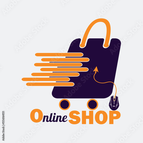 Express Online Shopping Logo | E-commerce Bag Delivery Icon