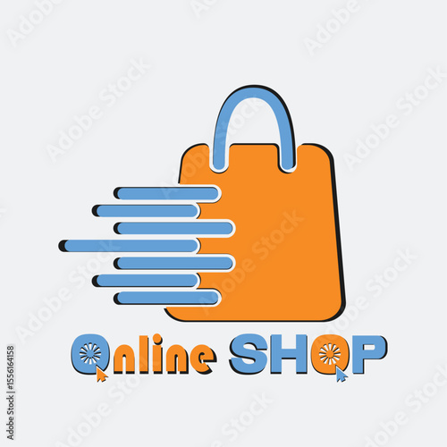 Quick Shop Logo Design | Fast Online Store Vector Graphic