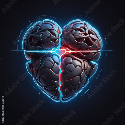  Heart-Shaped Brain Model