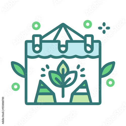 Eco-friendly shopping bag illustration with leaf design representing sustainability and green lifestyle

